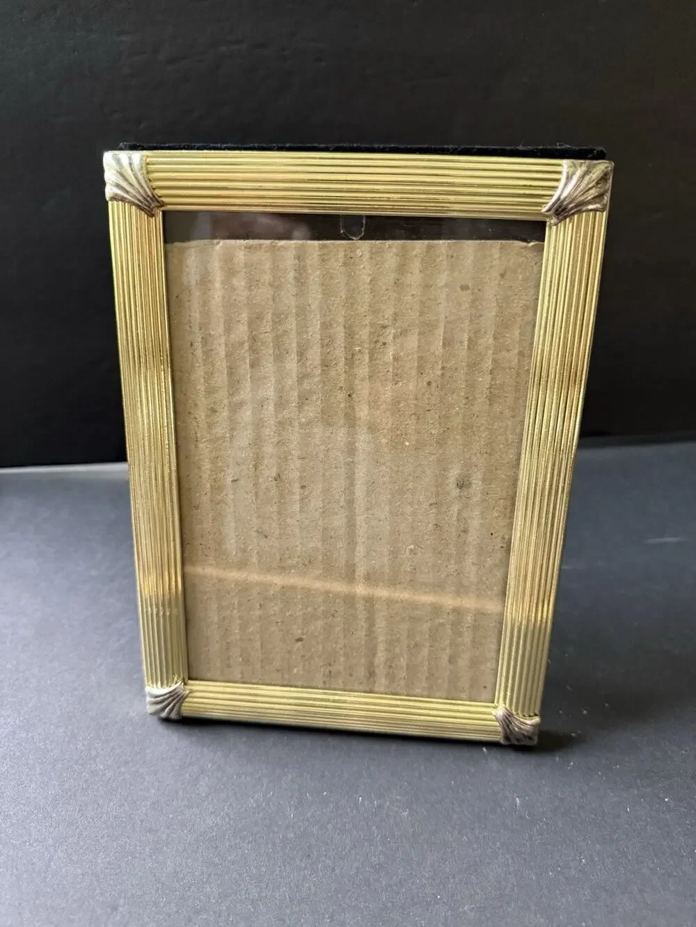 Metal Frame Brass Silver Tone 5x7 Deco MCM Modernist Contemporary